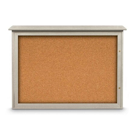 United Visual Products Outdoor Enclosed Combo Board, 72"x36", Gold Frame/Grey & Surf UVCB7236ODG-GREY-SURF